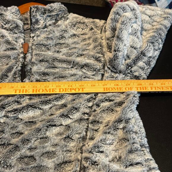 Simply Southern Fuzzy Sherpa Pullover Gray Textured Quarter Zip Women’s Medium - Picture 5 of 6